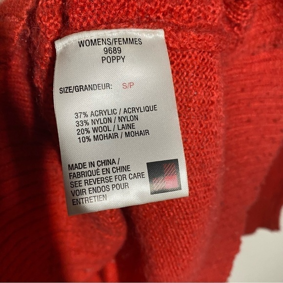 Woolrich orange poppy knit cable wool jumper sweater size small - Picture 4 of 5